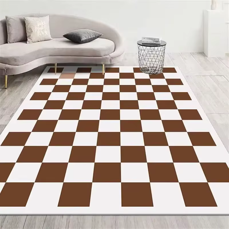 Tapis en damier rétro à la mode