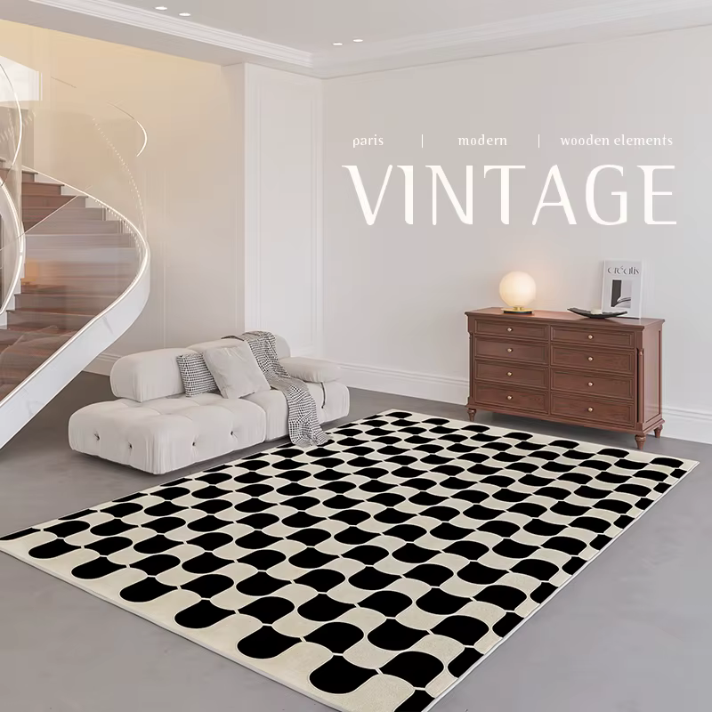 Tapis rétro français pour chambre à coucher