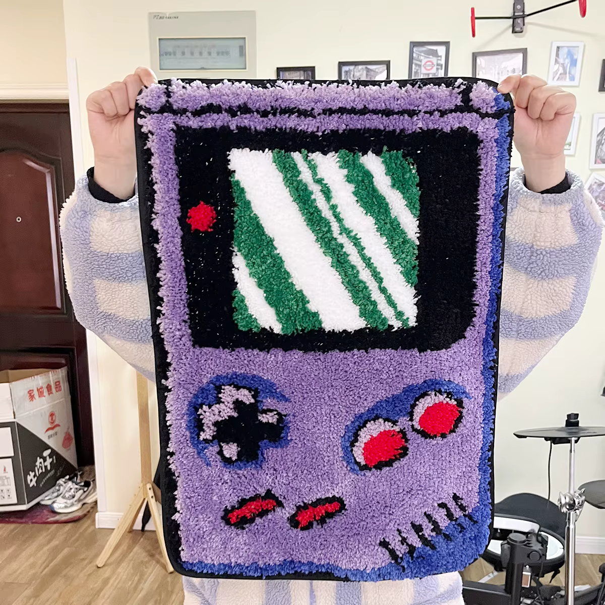 Tapis touffeté pour Console de jeux violette