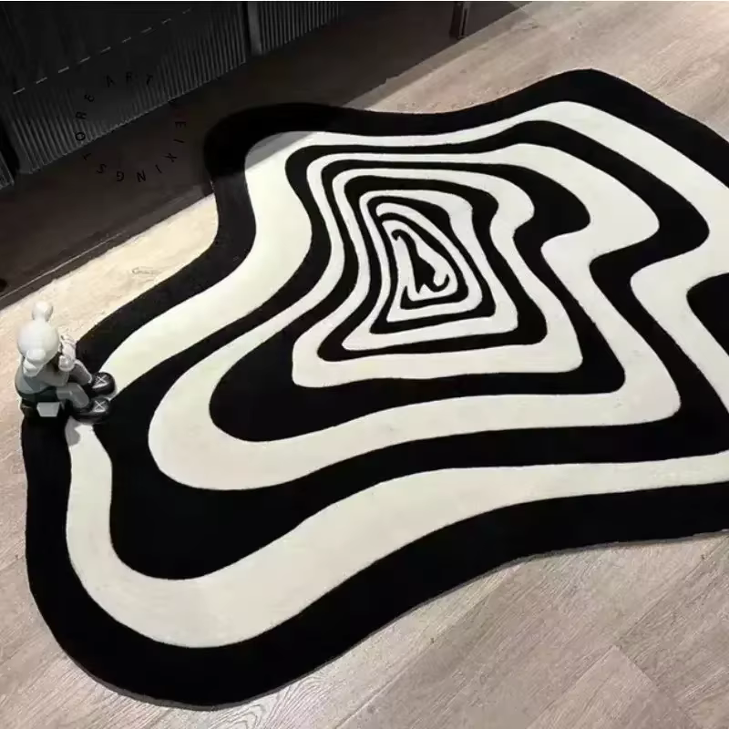 Tapis irrégulier créatif pour salon