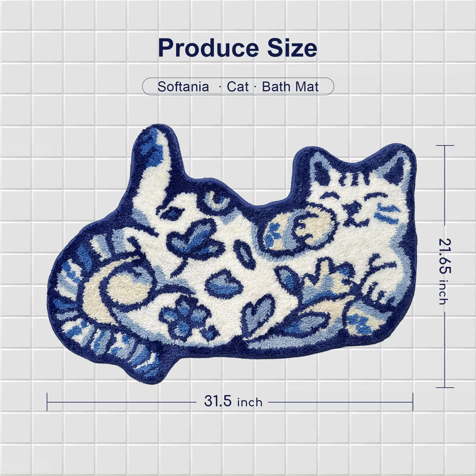 VIKAMA Tapis bleu Delft pour chat