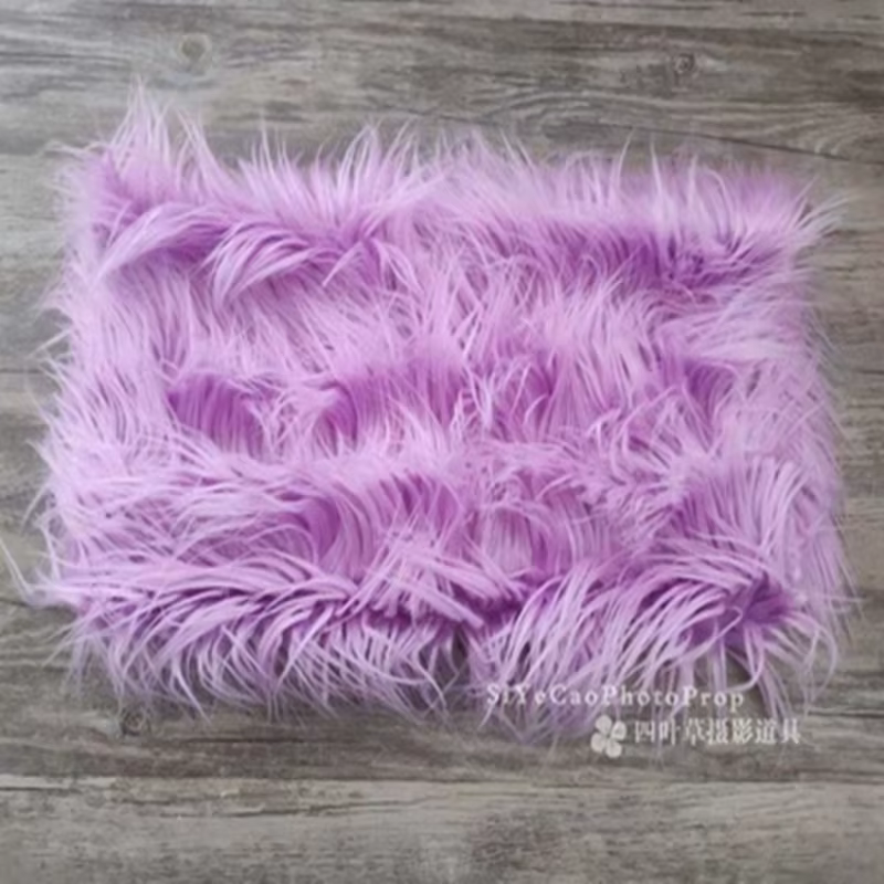 Petit tapis en fausse fourrure de 31,5 po x 19,7 po - Couverture de bébé en fausse fourrure pour séances photo de nouveau-nés -Couverture de rembourrage de panier--Ingaント