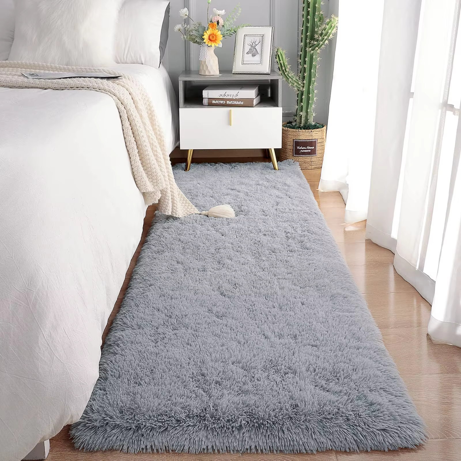 VIKAMA – tapis de chevet Simple de couleur unie