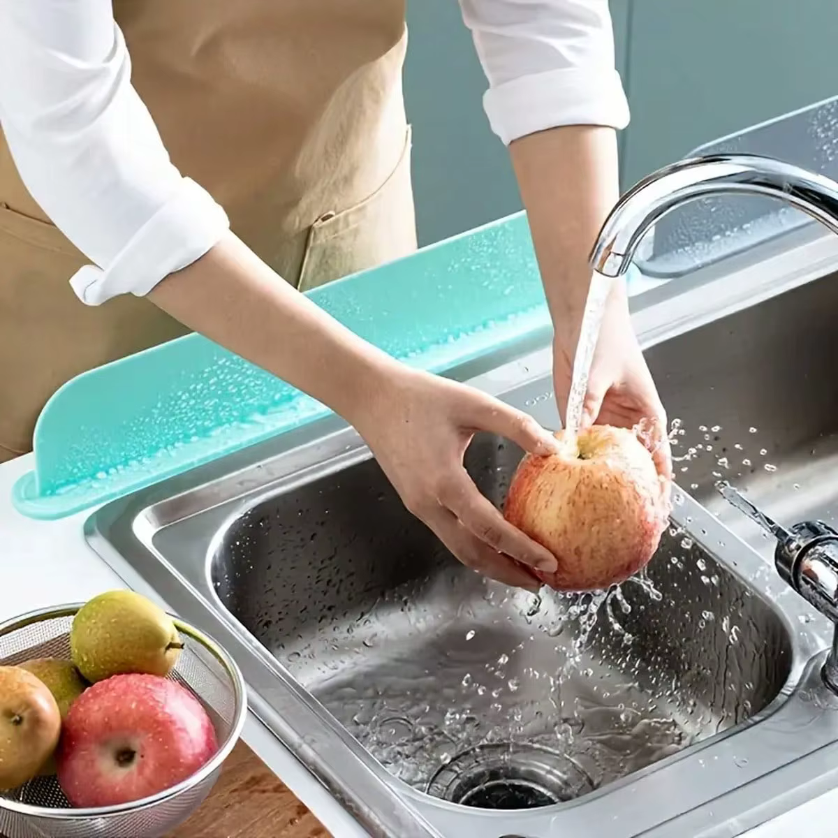Couvercle anti-éclaboussures d'évier en Silicone multicolore avec ventouse, barrière étanche pour cuisine, laboratoire et évier