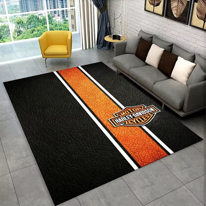 Tapis antidérapant rétro H-Harleys Racing Moto pour salon