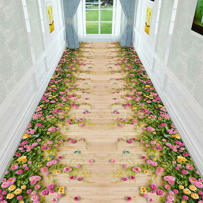 Tapis de sol décoratif stéréoscopique à motif floral