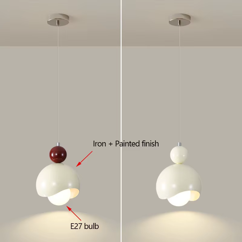 Lampe d'ambiance longue pour chambre à coucher, style crème français, pour restaurant, à suspendre au plafond, réglable en hauteur - E27
