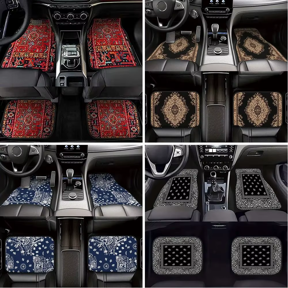 Tapis de sol de voiture bohème rétro