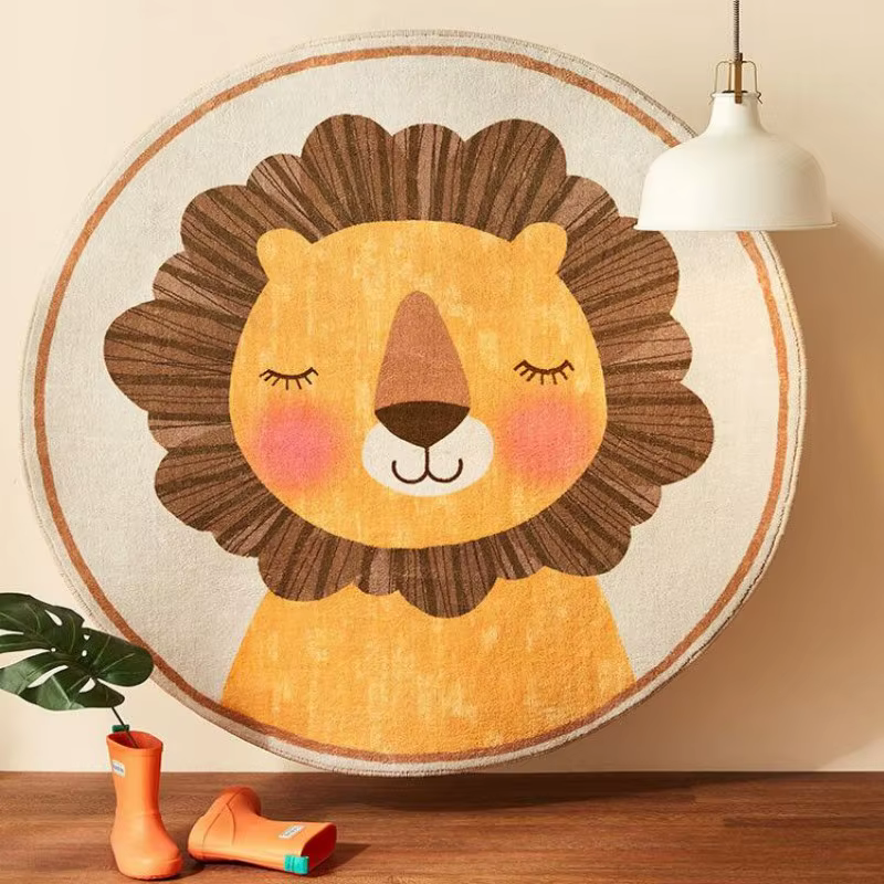 Tapis de sol rond en peluche pour chambre à coucher