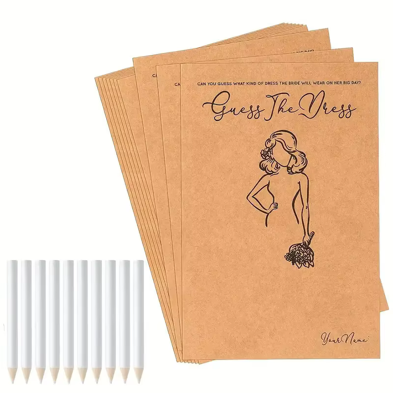 Fournitures de jeux de fête simples, jeux de robe de mariée de devinettes, jeux amusants pour invités de mariage, décorations de fête, 20 pièces/ensemble