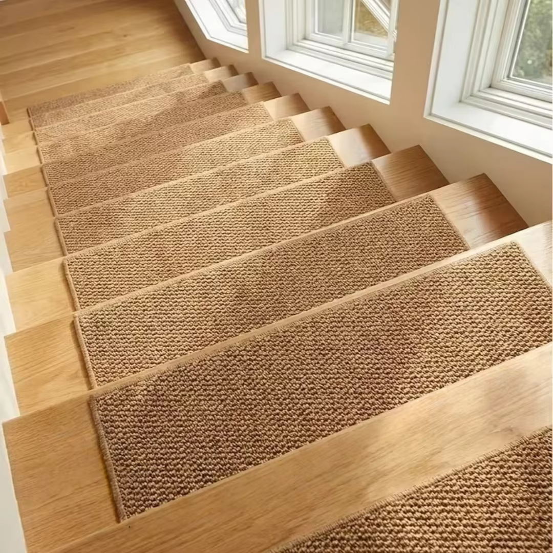1/3 pièces Tapis antidérapant pour marches d'escalier en jute naturel