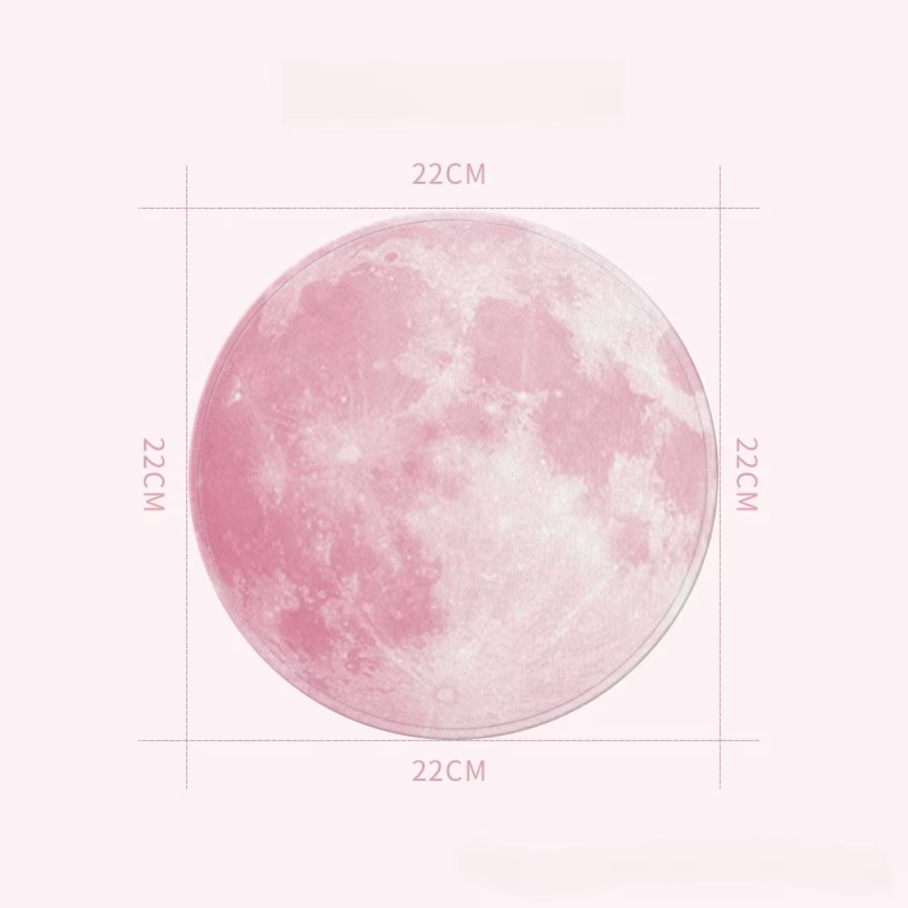 Tapis de souris rond rose pour filles, design élégant, petit tapis de bureau créatif, tapis de souris coulissant, simple pour filles.