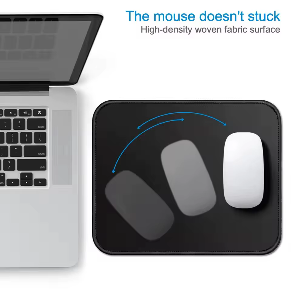 Tapis de souris noir pur grande taille universel ordinateur de bureau et d'ordinateur portable bureau d'affaires jeu tapis de souris à bord cousu antidérapant