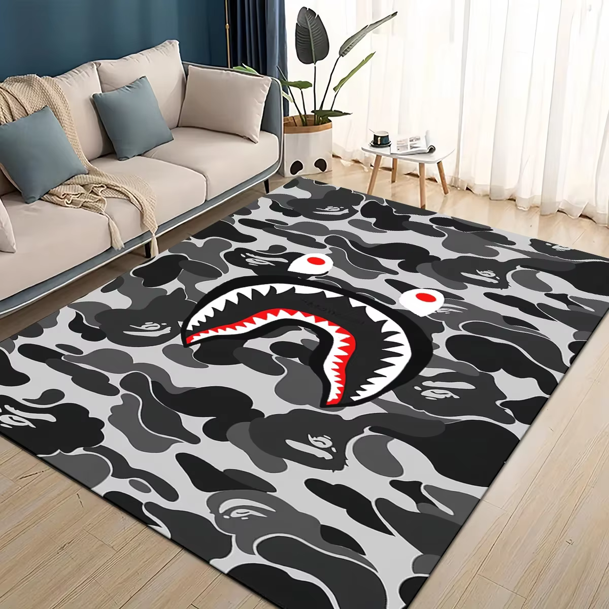 Nouveau style 2025 – Tapis de dessin animé B-BAPE pour salon