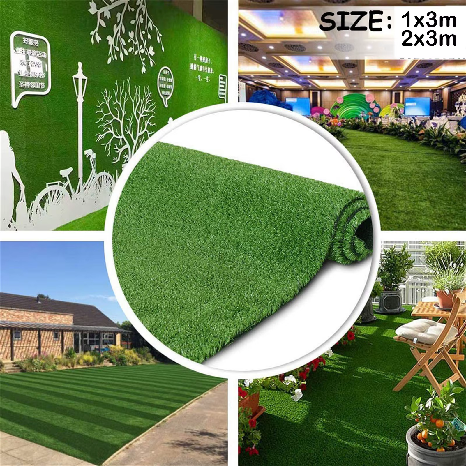 2*3 m tapis d'herbe artificielle en plastique balcon artificiel extérieur