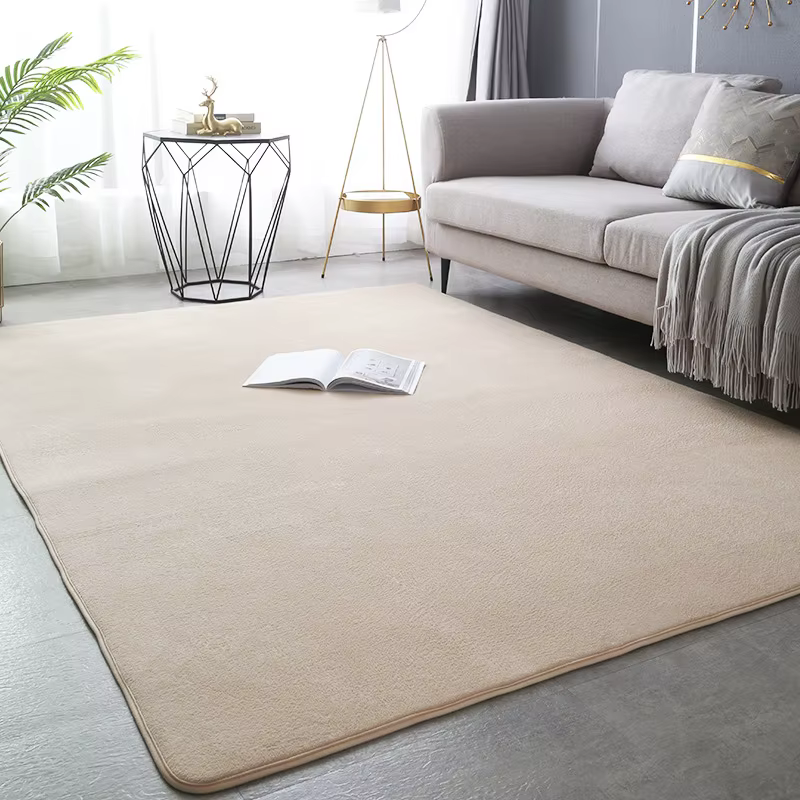Tapis en velours de corail de couleur unie