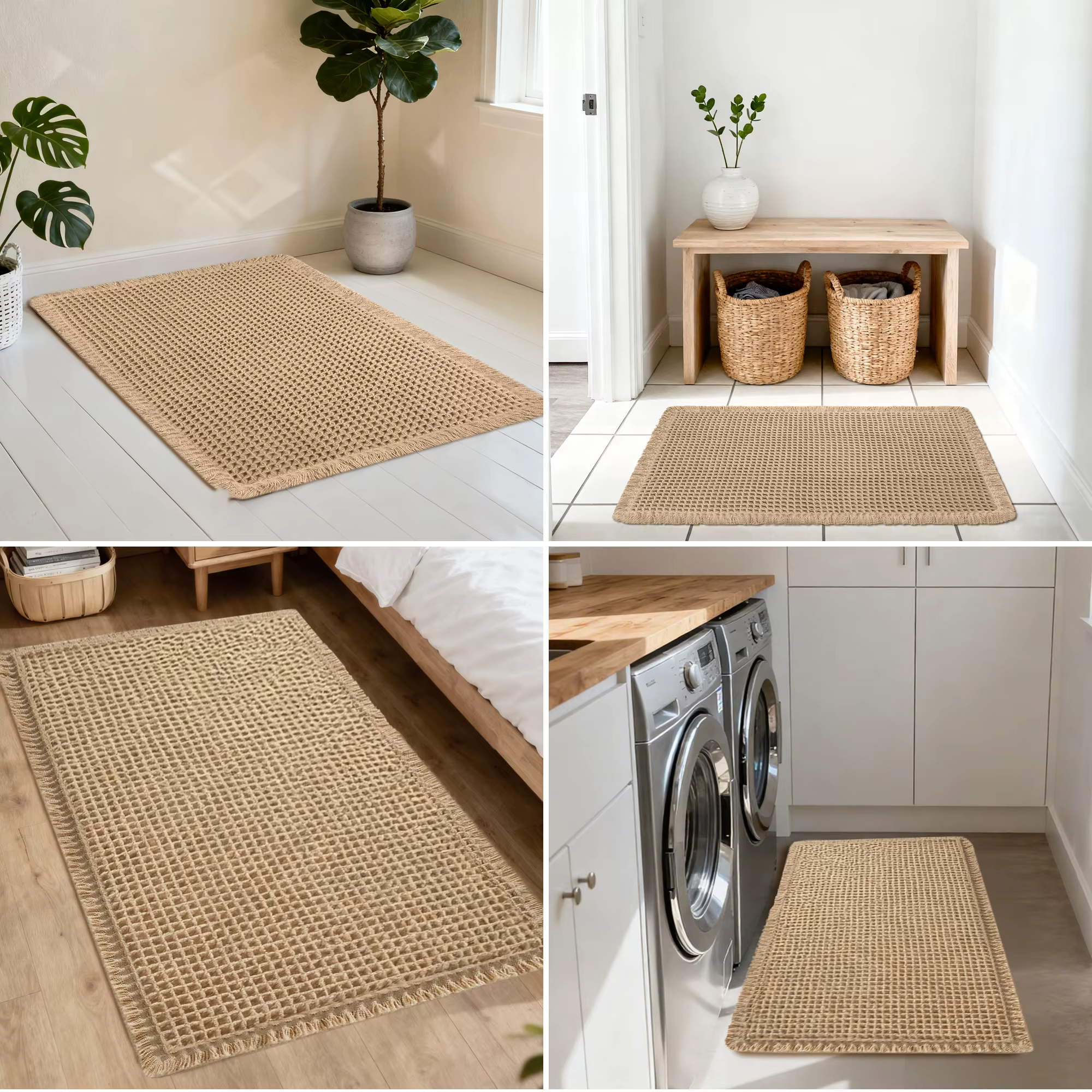 Tapis de bain gaufré super absorbant antidérapant