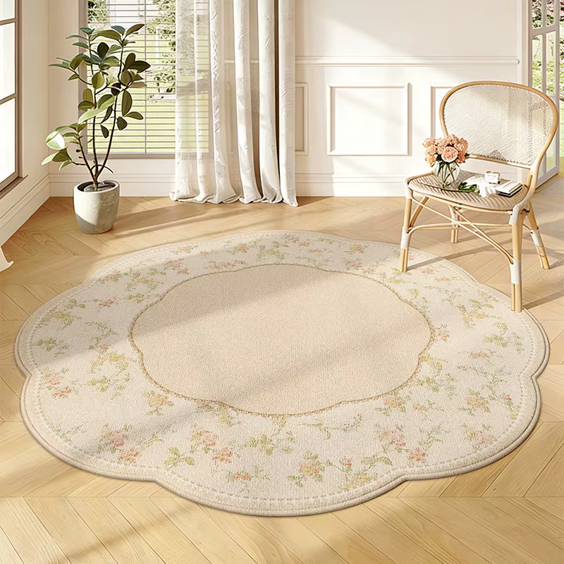 Tapis de forme irrégulière pour chambre à coucher