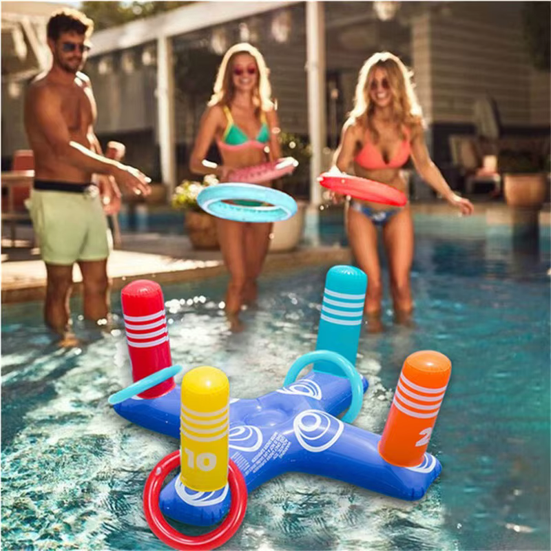 Jeu de lancer de cour pour la famille – Jeux de lancer d'anneaux, jouets de sport d'intérieur et d'extérieur, jouets de plage, jouets de piscine, cadeau d'anniversaire.