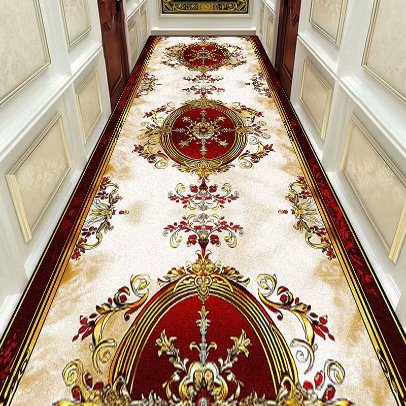 Magnifique tapis de couloir Long européen rétro