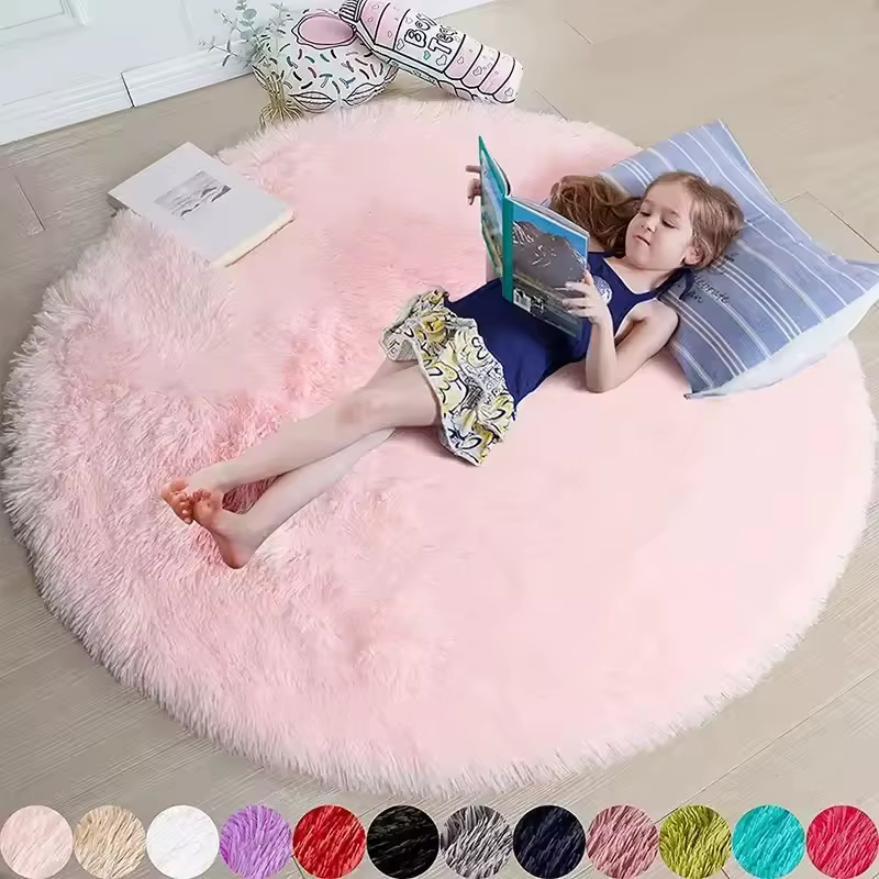 Tapis rond en peluche Super doux