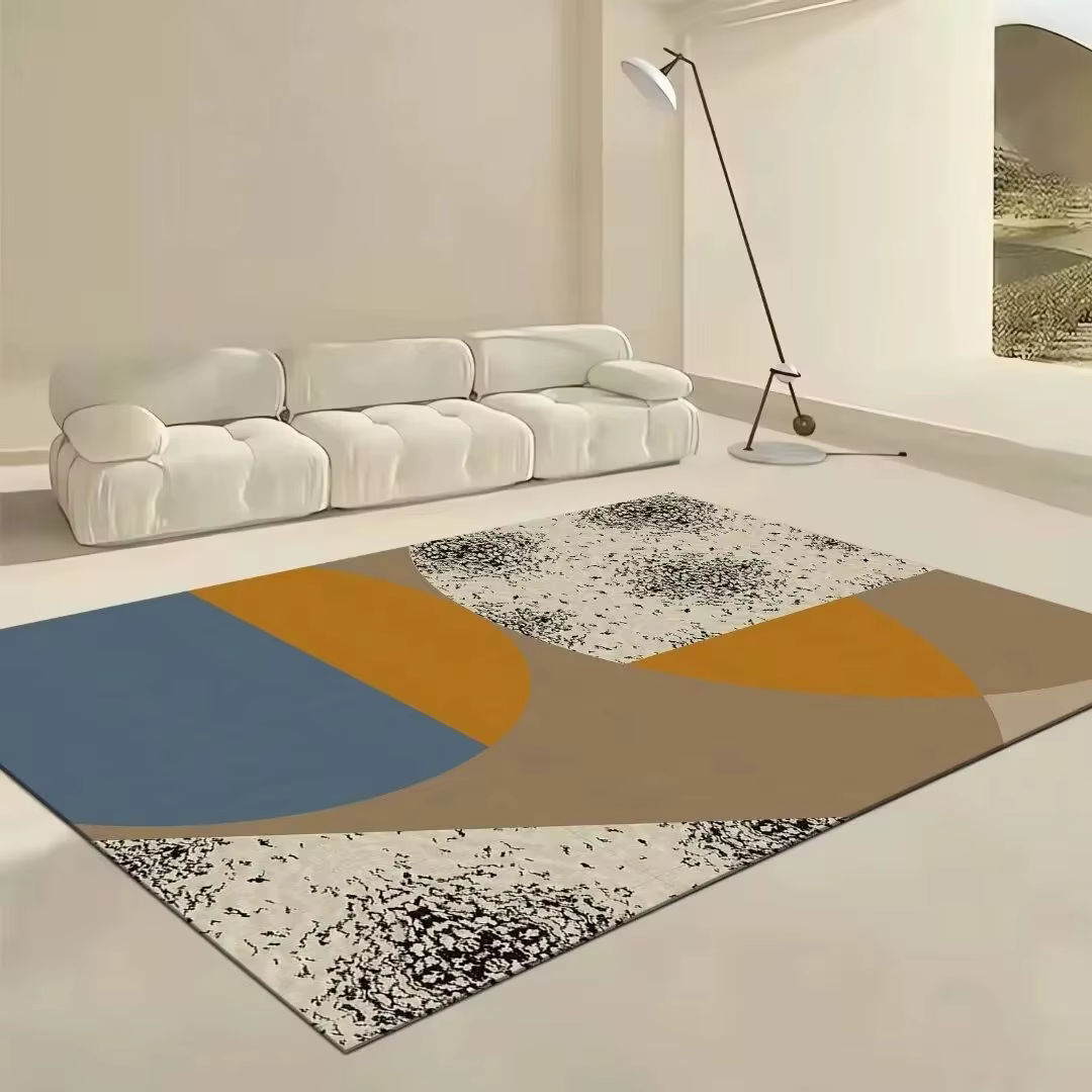 Tapis de Sol Géométrique de Luxe pour Chambre à Coucher