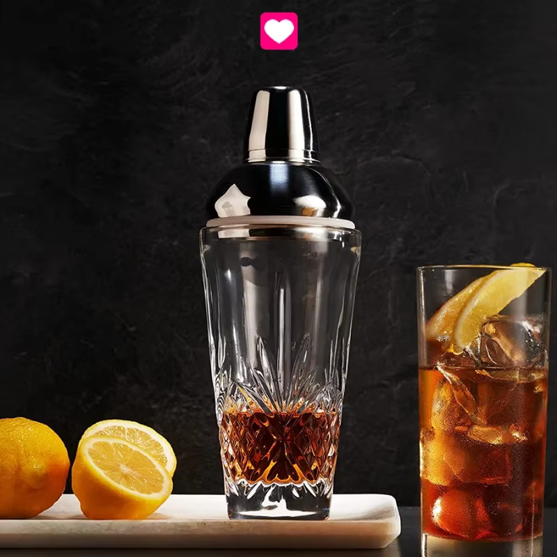 Shaker à cocktails en verre cristal, shaker à margaritas professionnel, shaker de mixage pour cocktails, verre de barman pour cocktails