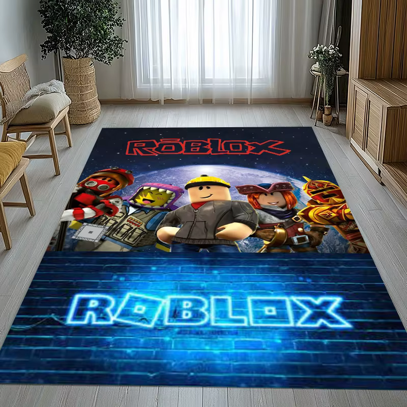 Tapis de salon antidérapant à thème de dessin animé Game R-Robloxs