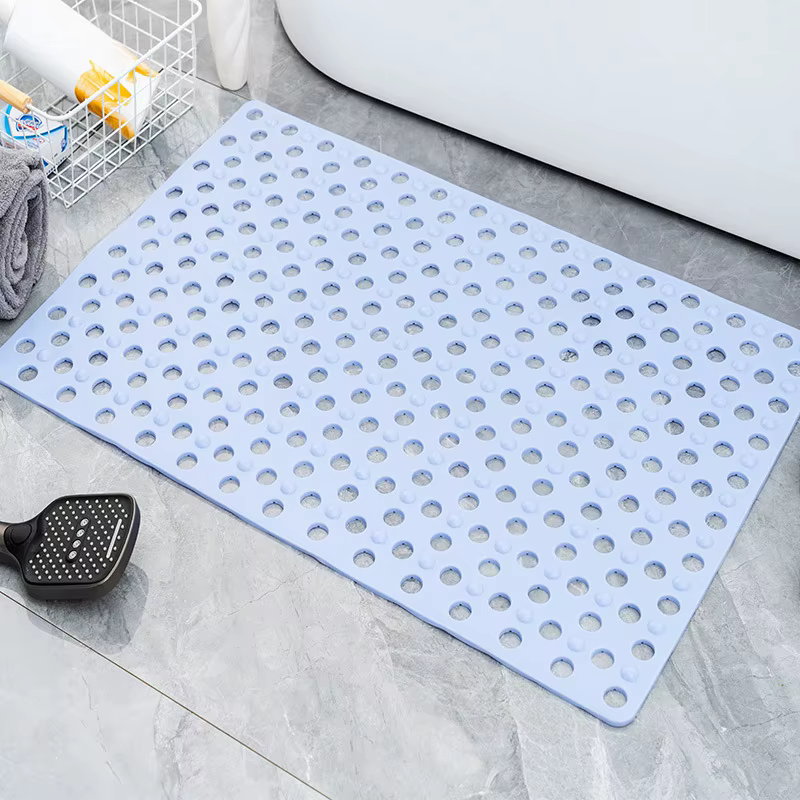 Tapis de bain antidérapant en caoutchouc anti-moisissure avec trous de drainage