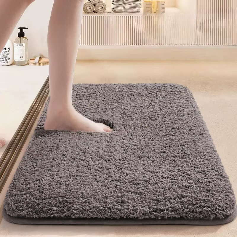 Tapis absorbant de salle de bain-tapis de sol antidérapant pour entrée de toilette