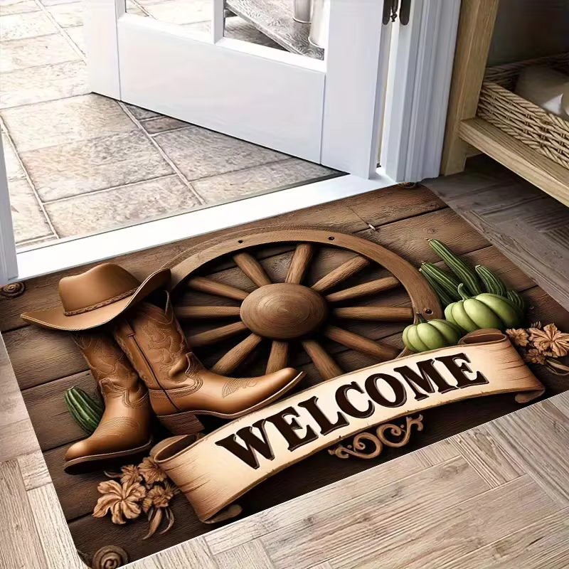 Paillasson de bienvenue cowboy occidental