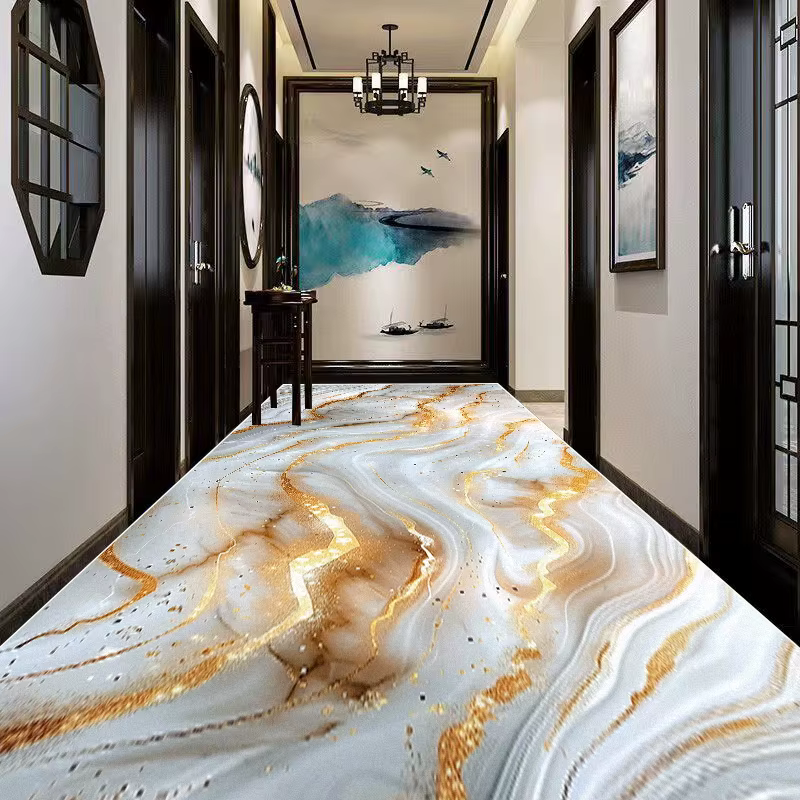 Tapis de couloir long en marbre