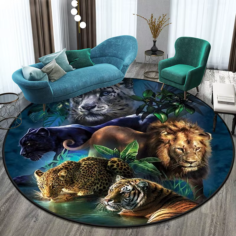 Tapis rond tigre virus pour la décoration de la maison