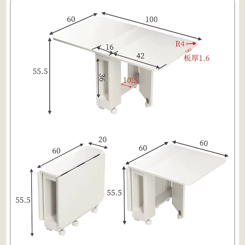 Table basse d'angle moderne pliable