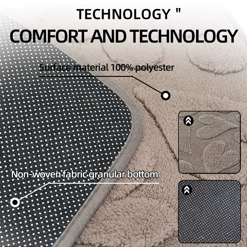 3 pièces de tapis d'intérieur en peluche douce