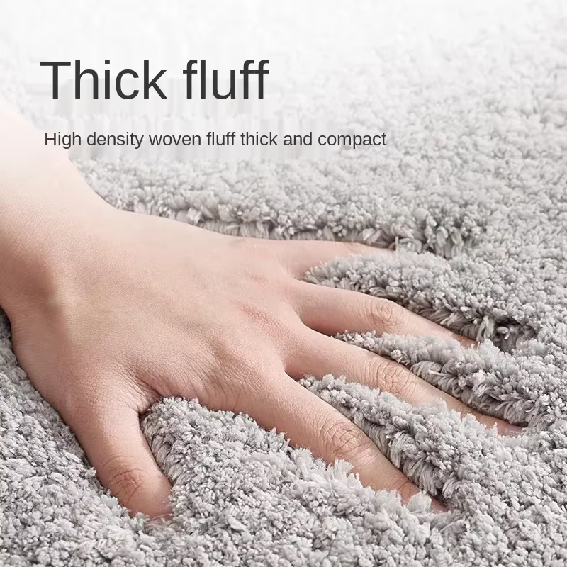Tapis de salle de bain doux et moelleux en peluche épais