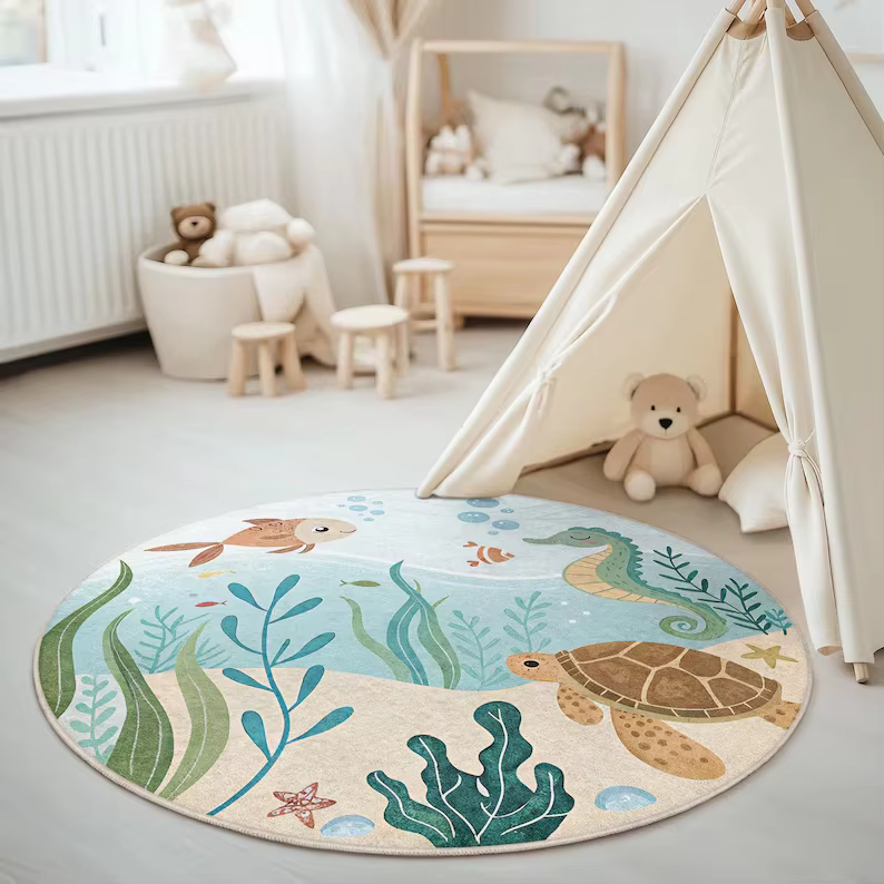Tapis monde sous-marin vibrant
