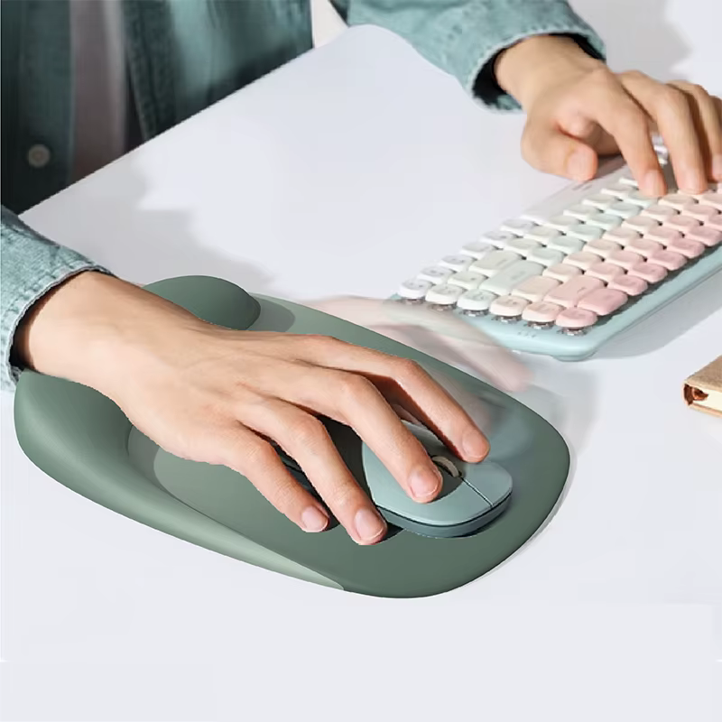 Tapis de souris ergonomique avec support de poignet en gel, tissu Lycra de qualité supérieure, antidérapant, idéal pour ordinateur portable, bureau, jeux vidéo
