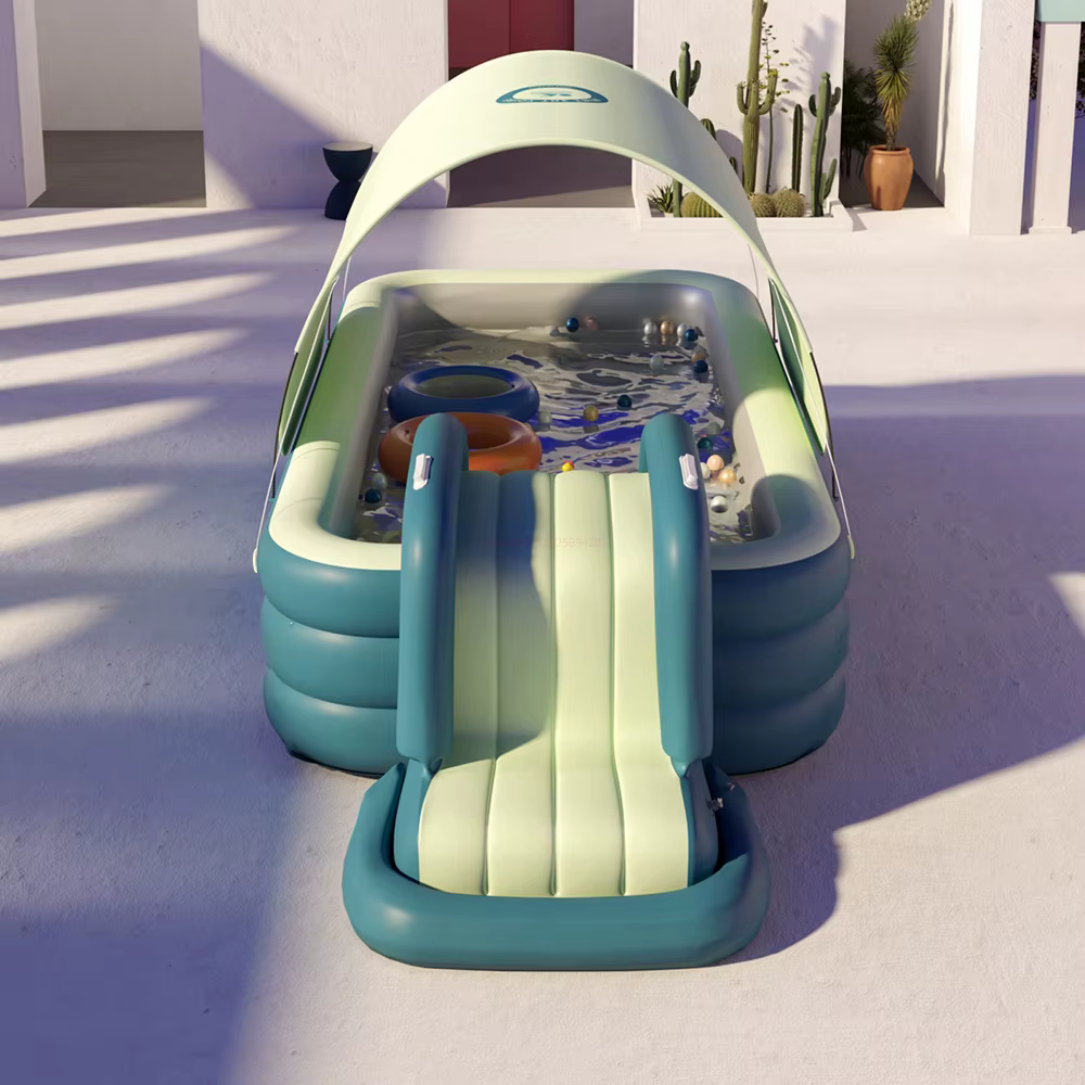 Grande piscine gonflable d'été pour la famille, avec toboggan, jouets gonflables, jeu d'eau, jeux de plein air, piscine pour bébé