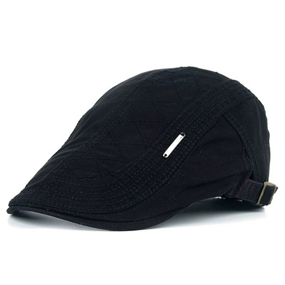 Chapeau de gavroche plat en coton pour hommes, béret rétro, bonnet à bec de canard à chevrons, réglable, testostérone, conduite de chauffeur de taxi, casquette extérieure