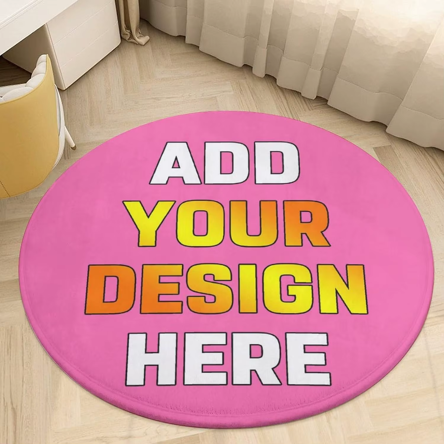 Tapis rond personnalisé antidérapant