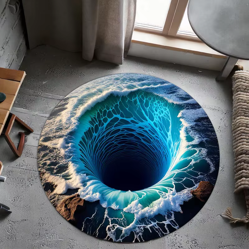 Tapis rond Vortex Ocean Wave