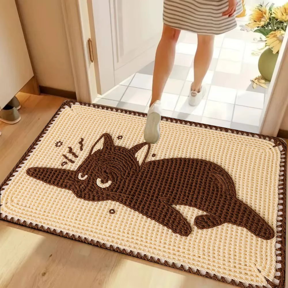 Tapis de sol à motif de chat de dessin animé mignon