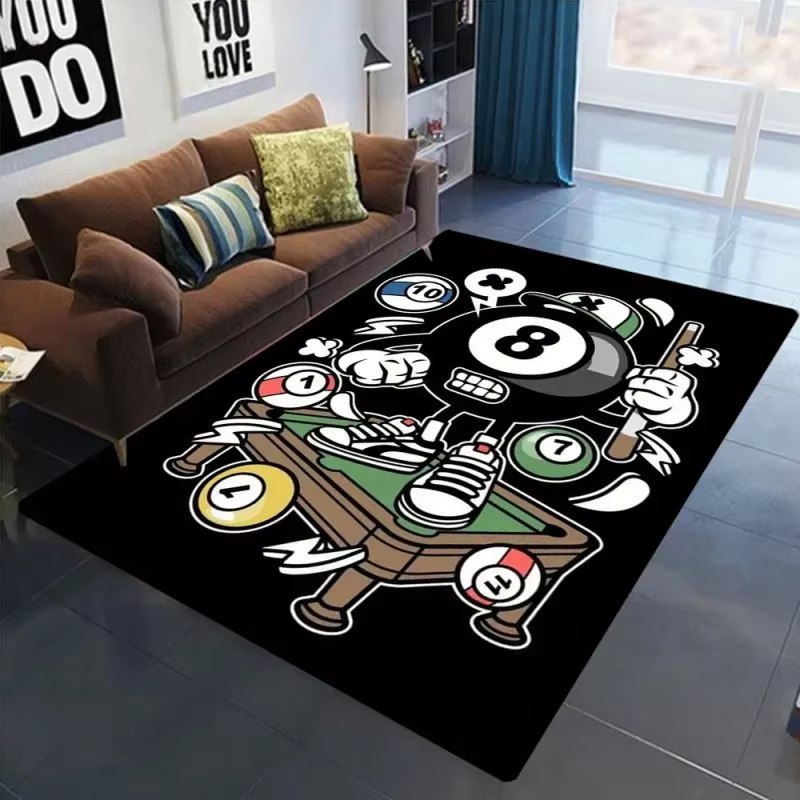 Tapis Simple noir 8 zones