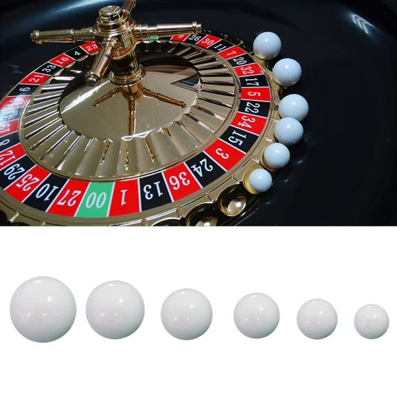 33wd 5pcs Russian Roulette Ball Casino Roulette Game Remplacement Ball Acrylique Boule blanche 12/14/16/18/20 / 22 mm