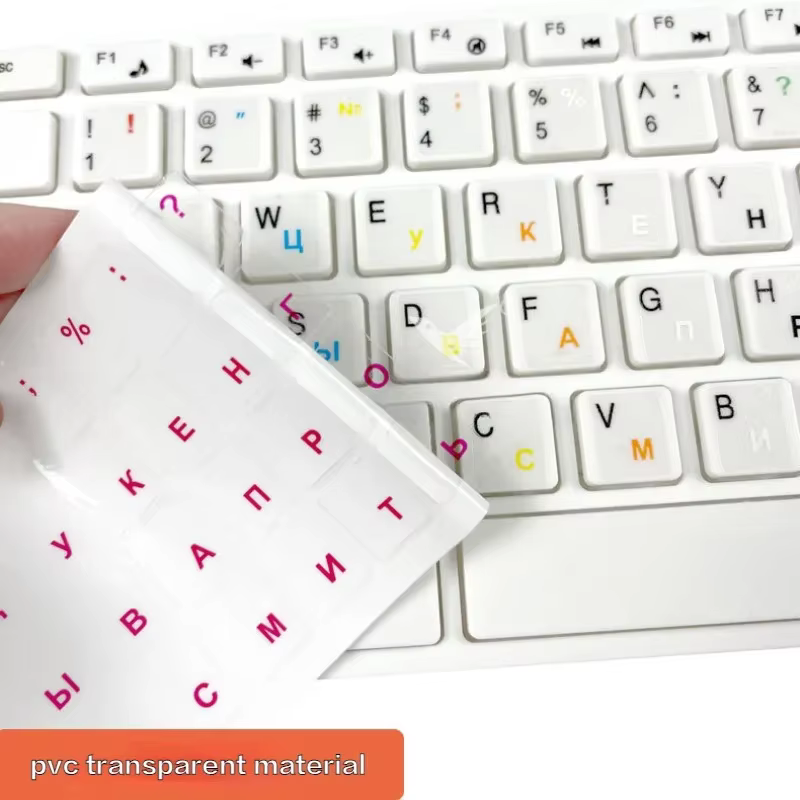 Autocollant de clavier Transparent russe, 1 pièce, lettres de langue, étiquette noire et blanche, anti-poussière, accessoires pour ordinateur portable