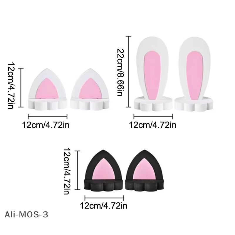 【S】 Décoration de toit de voiture Modification de voiture personnalité dessin animé mignon extérieur de voiture oreilles de lapin décorations d'oreille de chat 1 paire