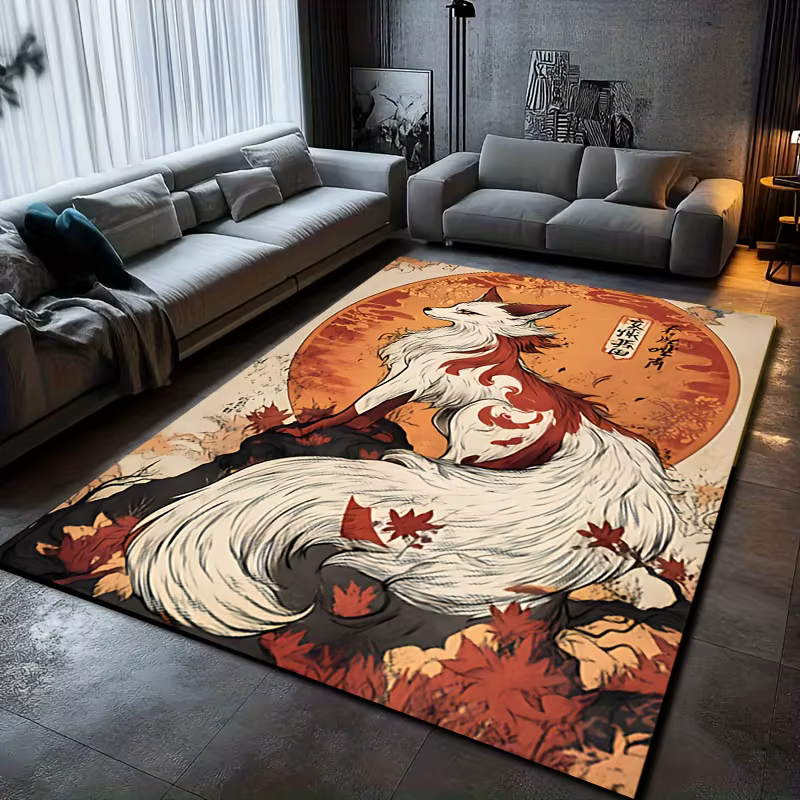 Tapis en velours et flanelle imprimé Fox Spirit
