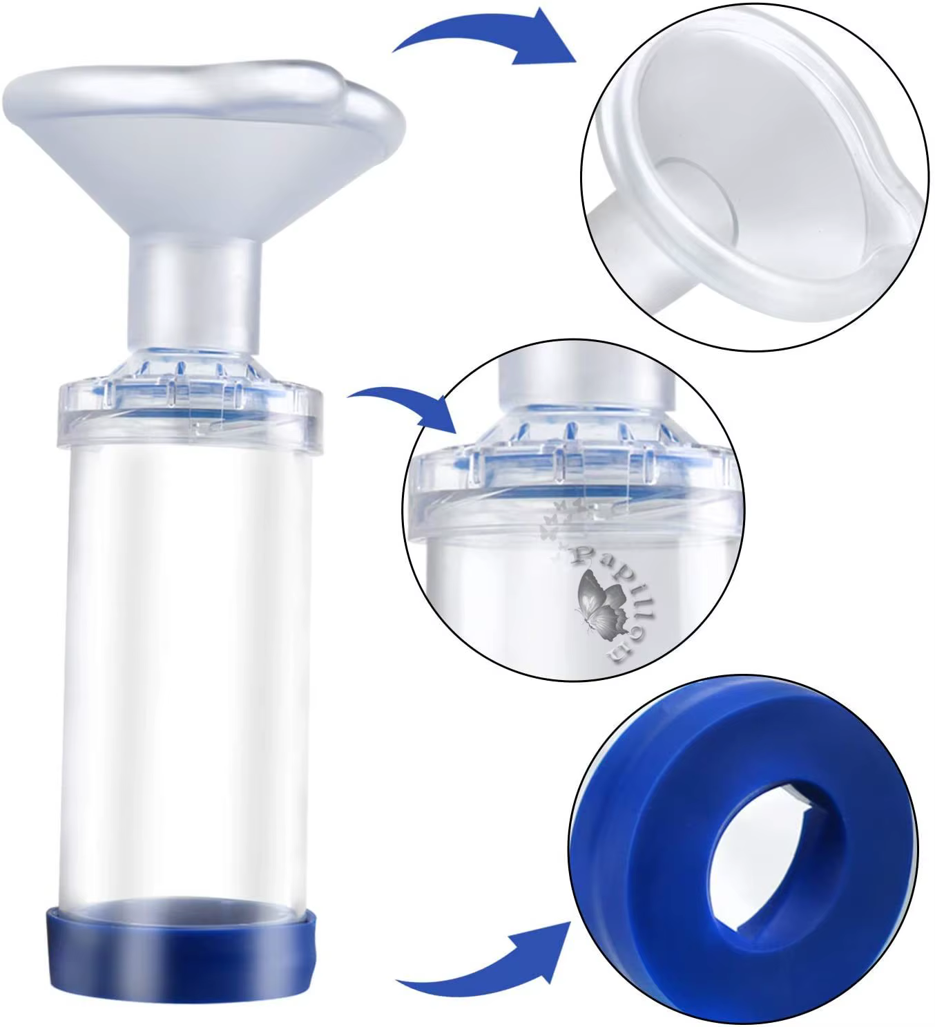 Inhalateur de chambre à aérosol pour chiens et chats, adultes et enfants, félin et canie, livré avec un masque de 3 tailles et des instructions