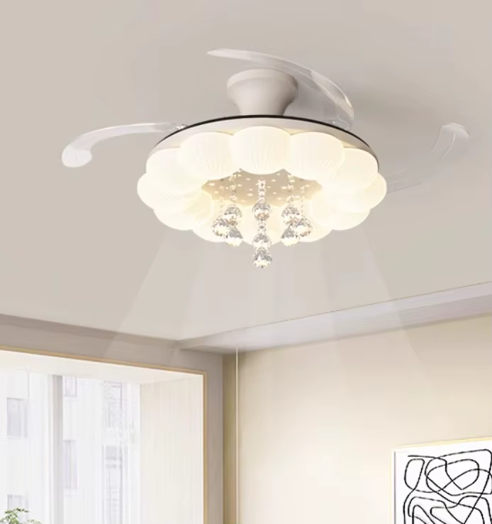 Enfants chambre plafonnier ventilateur crème Simple salon salle à manger chambre d'enfants plafonniers silencieux invisible vent